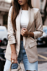 Chaqueta blazer de PU estilo callejero Don't Rush It